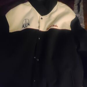 Black and Cream Jacket with Embroidery Darth Vader